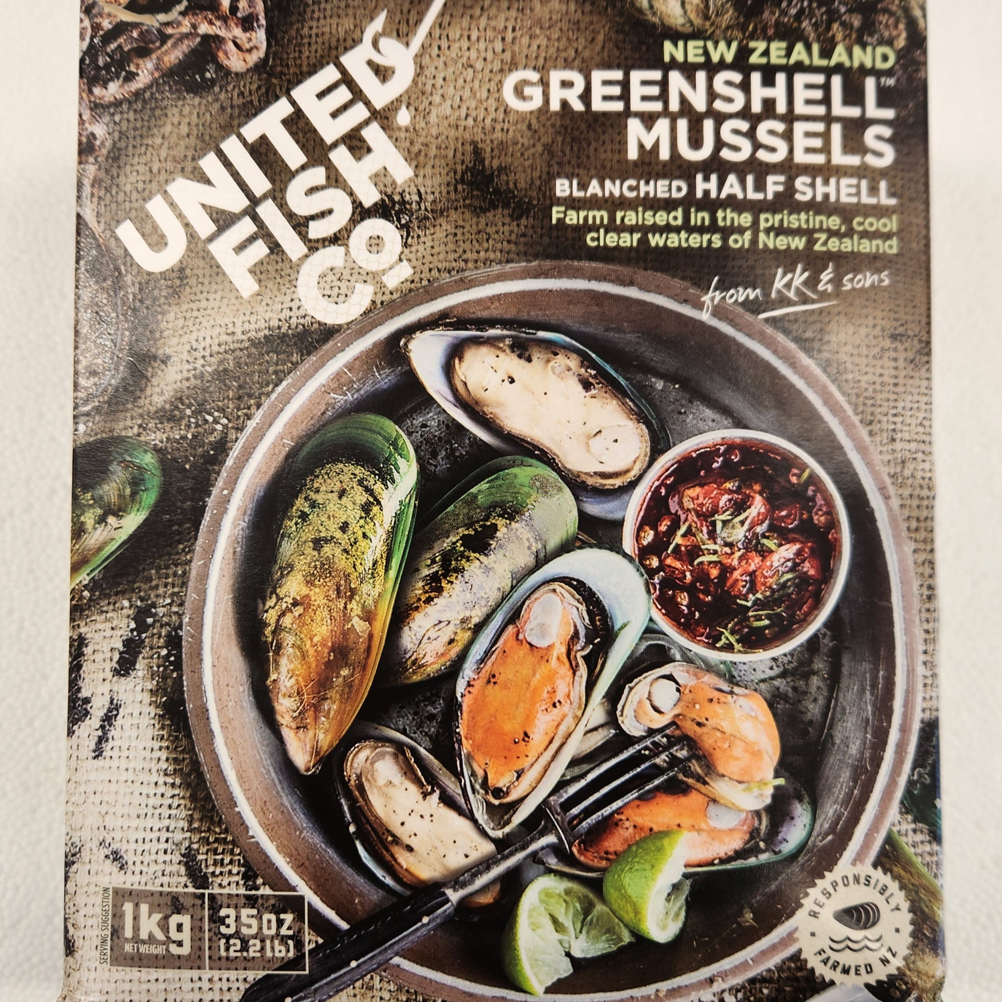 1/2 Shell NZ Mussels Medium 30/40 1kg