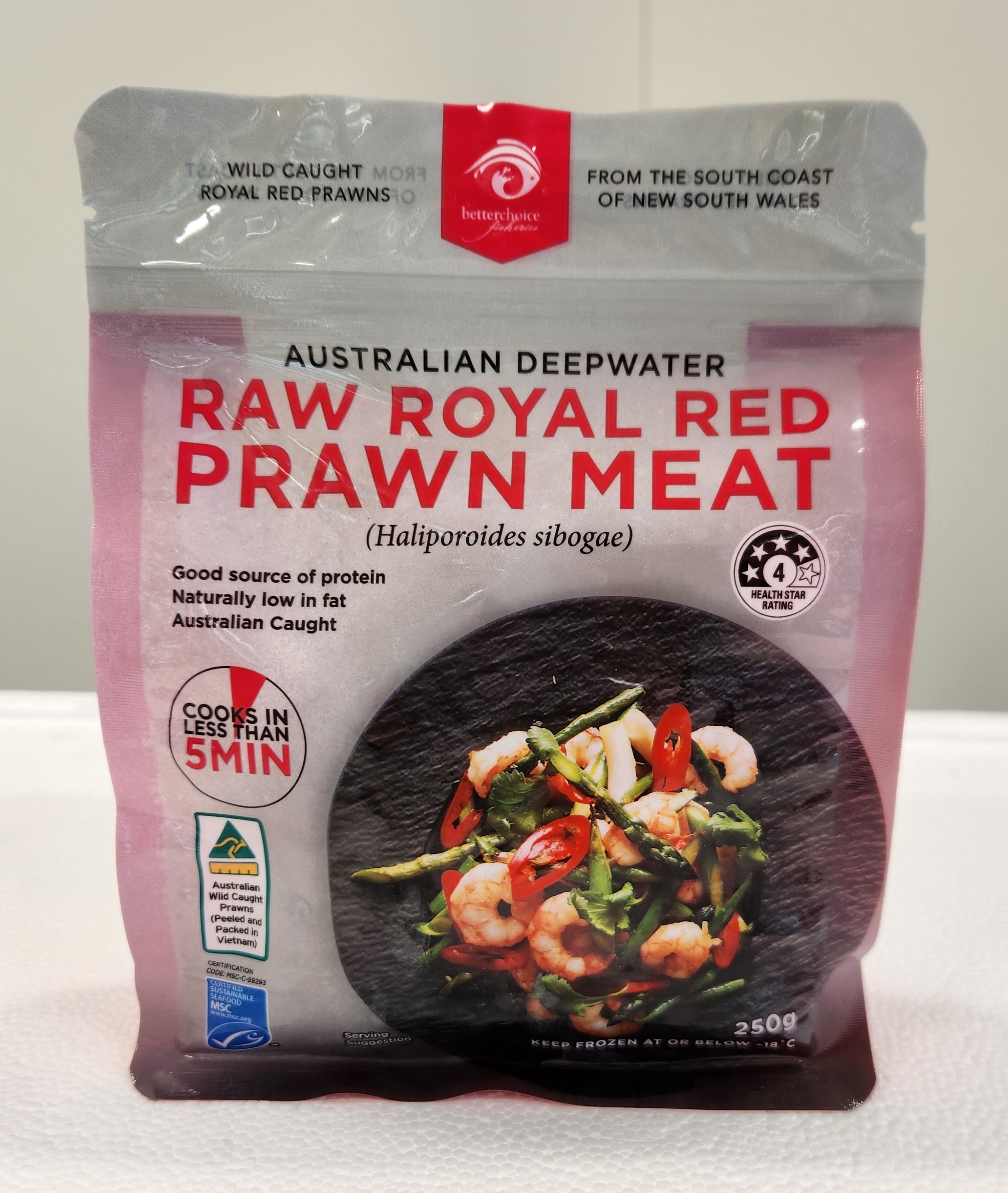 Msc Australian Raw Prawn Meat 250g