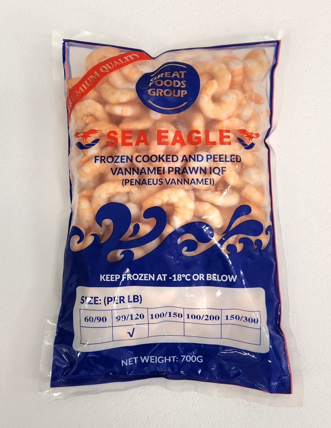 Cooked & Peeled Prawn Vannamei 90/120 700g