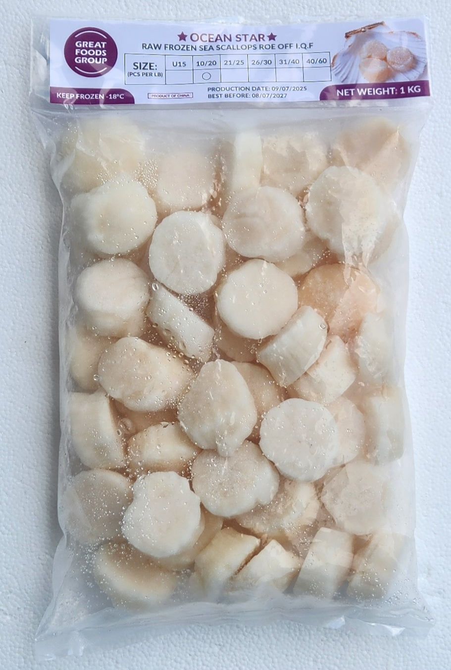 Scallop Meat Roe Off Large 1kg