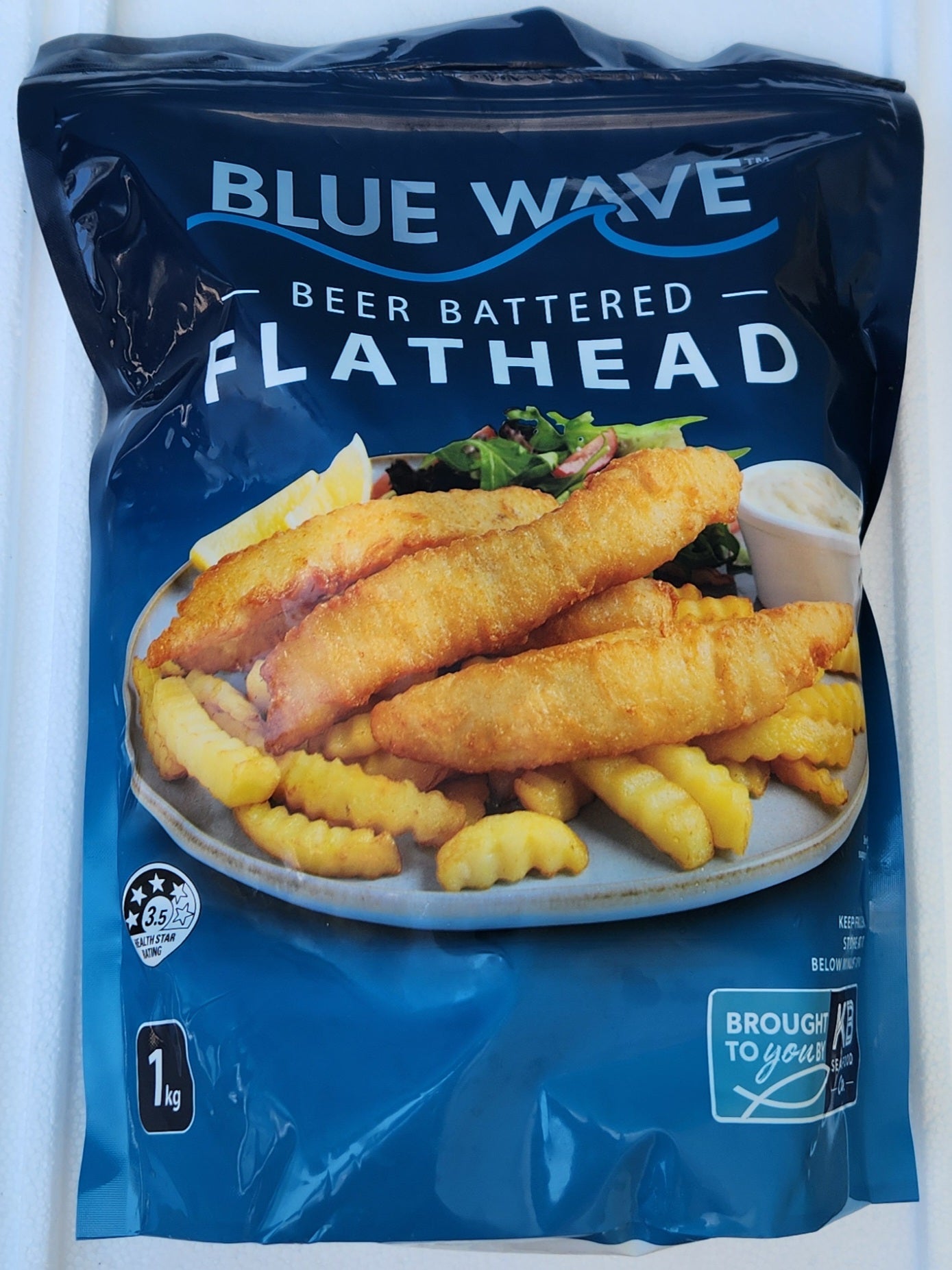 Blue wave beer battered flathead 1kg
