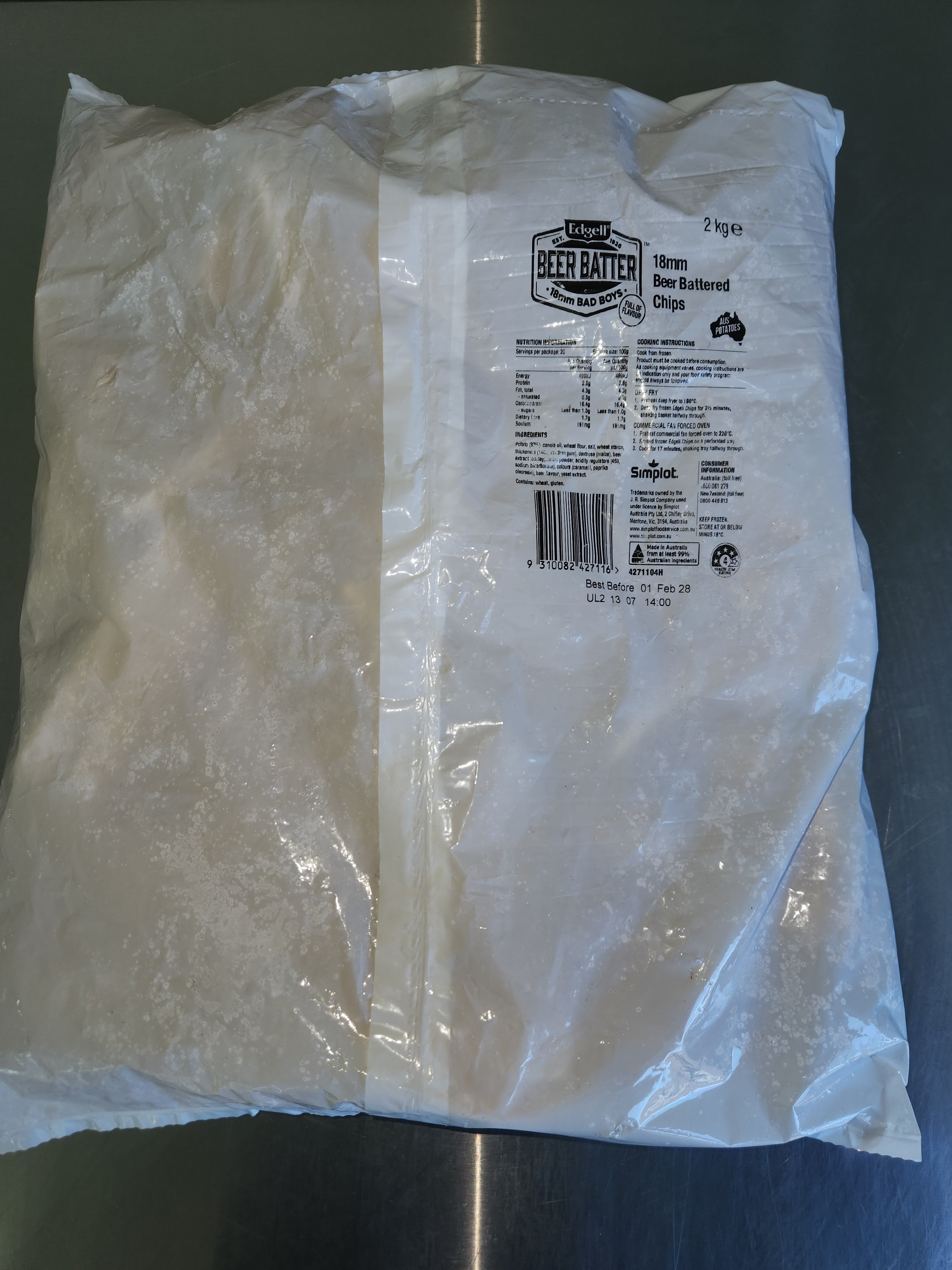 Beer Battered 18mm 2kg - Chips